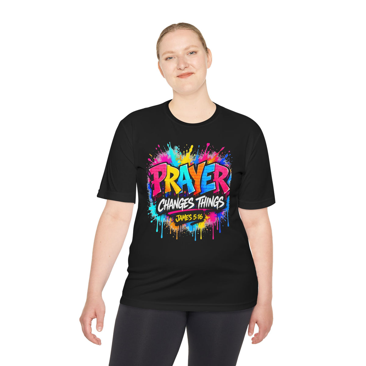 Prayer Changes Things Tee — James 5:16 Christian Graphic Shirt