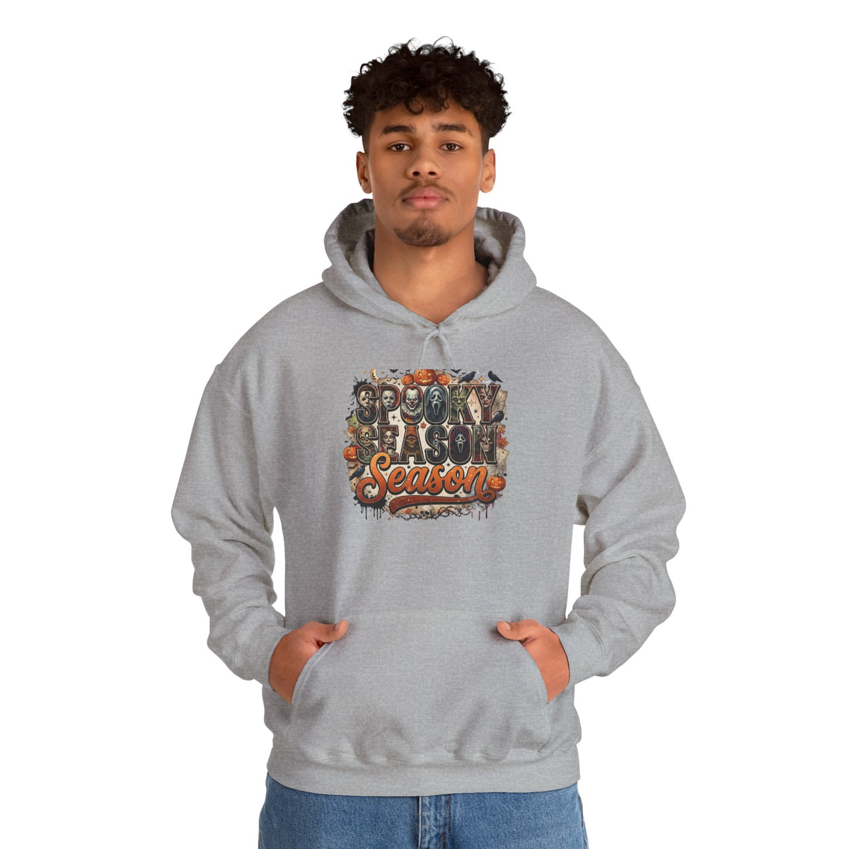 Spooky Season Halloween Hoodie – Vintage Horror Graphic Sweatshirt