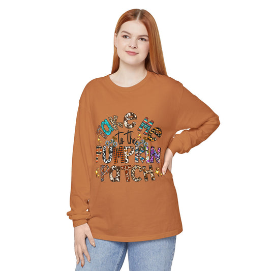 Long Sleeve Tee — "Take Me to the Pumpkin Patch" Fall Graphic