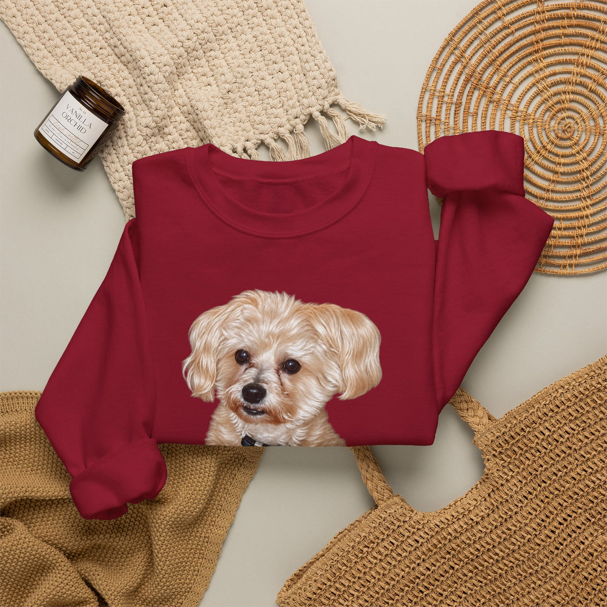 Crewneck Sweatshirt — Adorable Small Dog Graphic Pullover