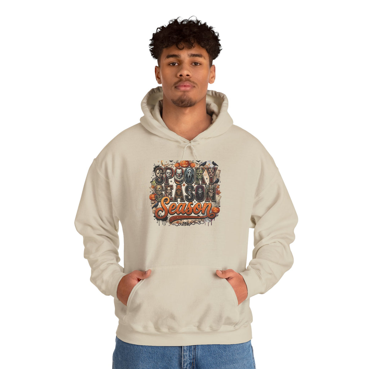 Spooky Season Halloween Hoodie – Vintage Horror Graphic Sweatshirt