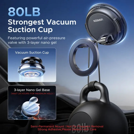 Vacuum Magnetic Car Phone Mount