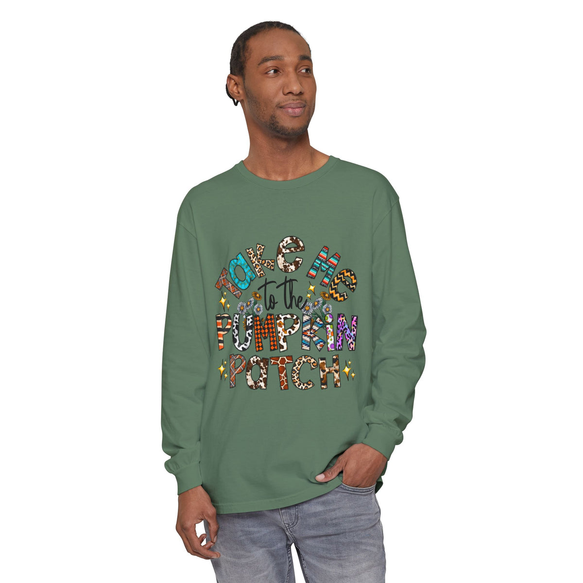 Long Sleeve Tee — "Take Me to the Pumpkin Patch" Fall Graphic