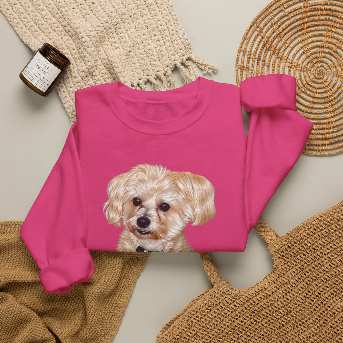 Crewneck Sweatshirt — Adorable Small Dog Graphic Pullover