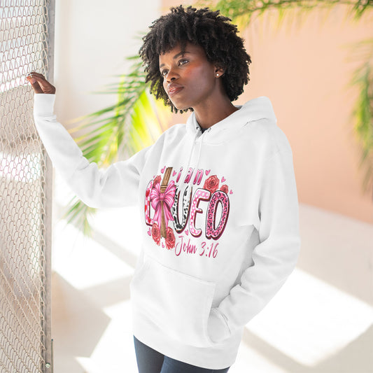 Loved John 3:16 Hoodie — I Am Loved Christian Valentine Pullover