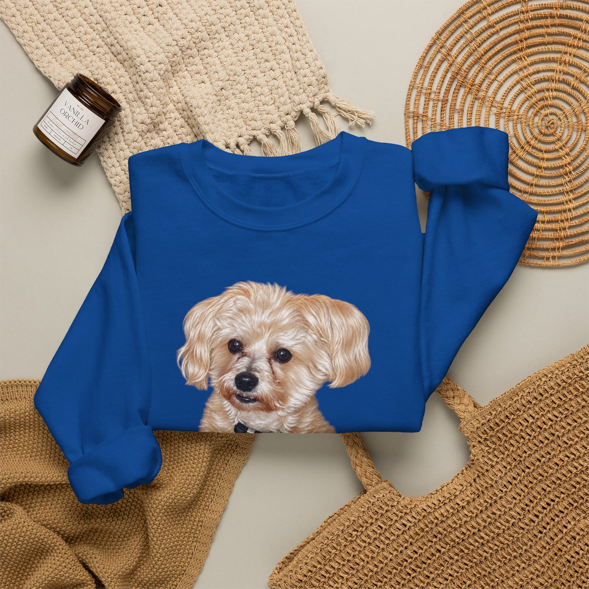Crewneck Sweatshirt — Adorable Small Dog Graphic Pullover