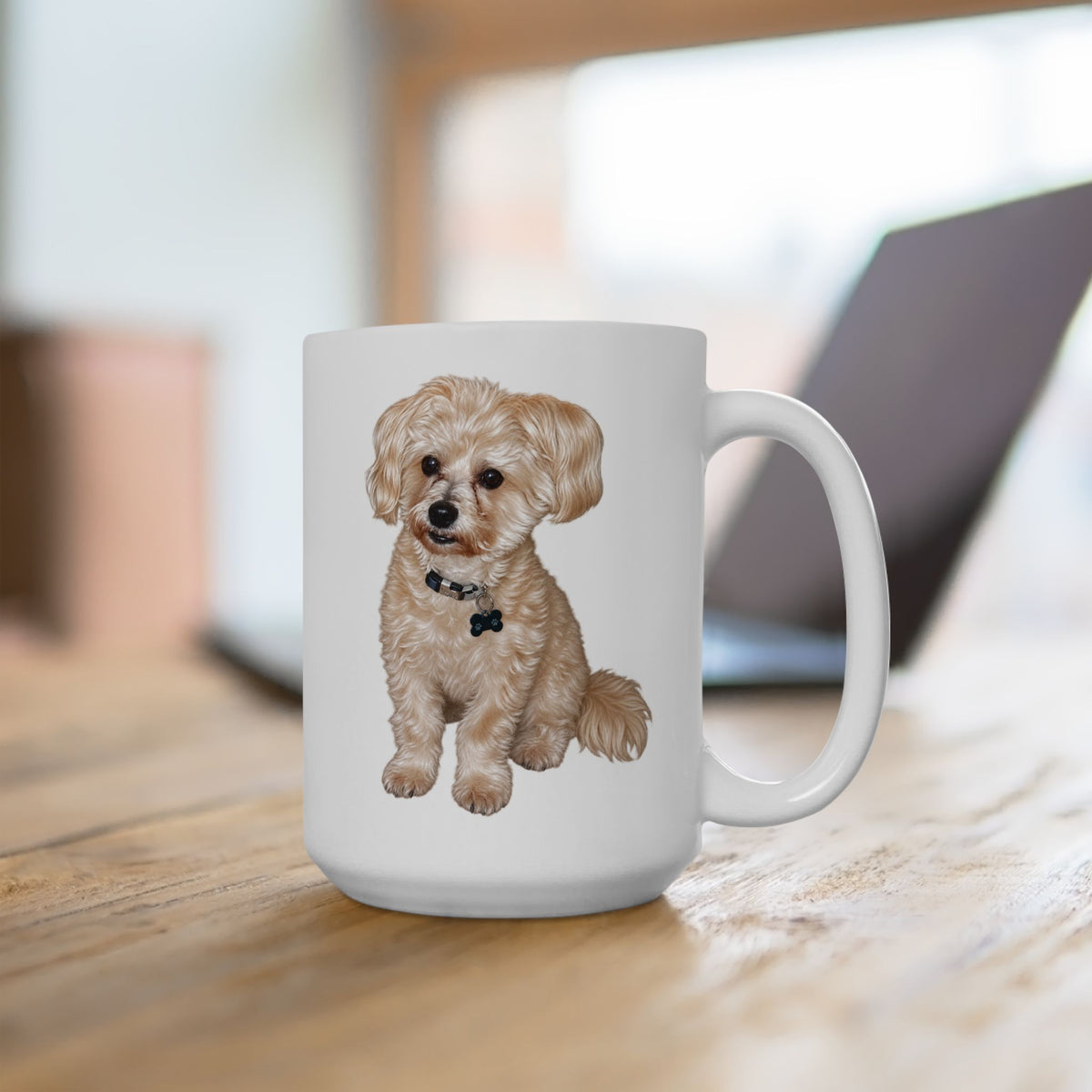 Cute Watercolor Dog Ceramic Coffee Cup (11oz, 15oz)