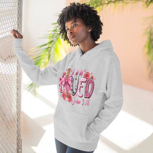 Loved John 3:16 Hoodie — I Am Loved Christian Valentine Pullover