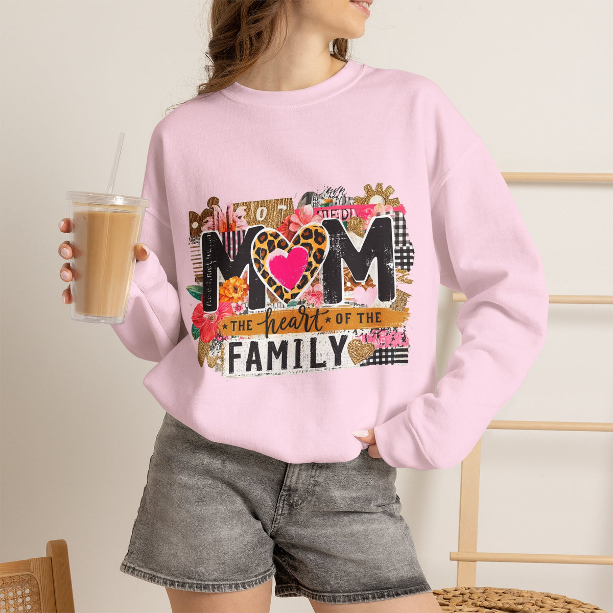 Mom - The Heart of the Family Crewneck Sweatshirt