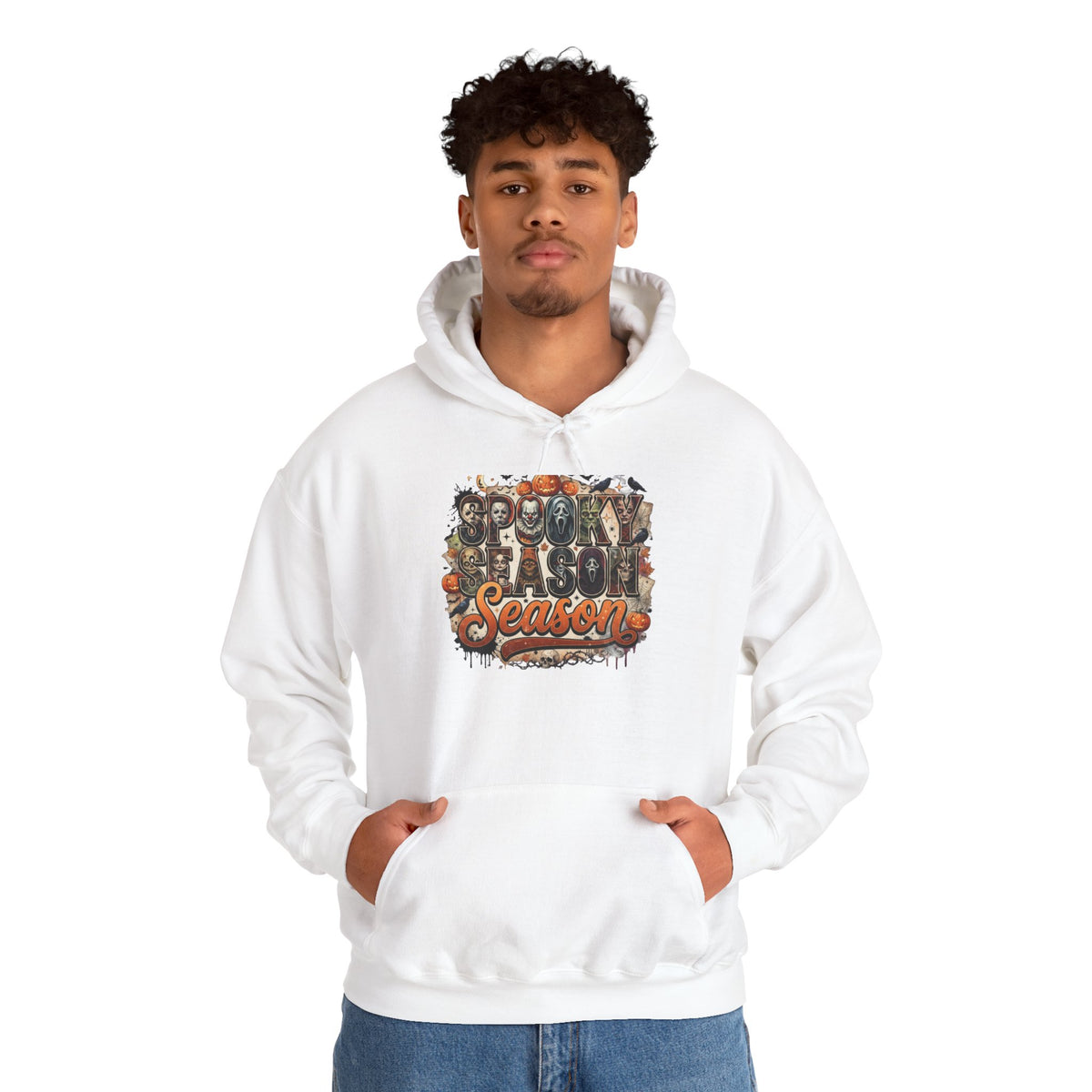 Spooky Season Halloween Hoodie – Vintage Horror Graphic Sweatshirt