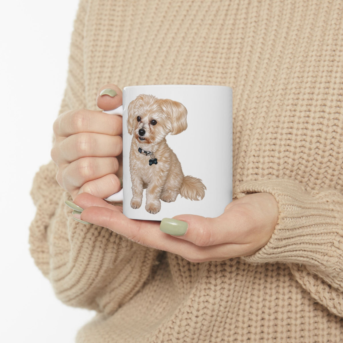 Cute Watercolor Dog Ceramic Coffee Cup (11oz, 15oz)