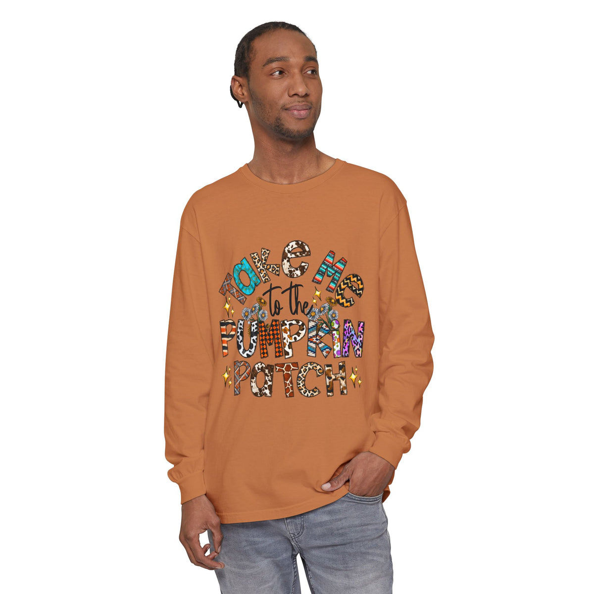 Long Sleeve Tee — "Take Me to the Pumpkin Patch" Fall Graphic